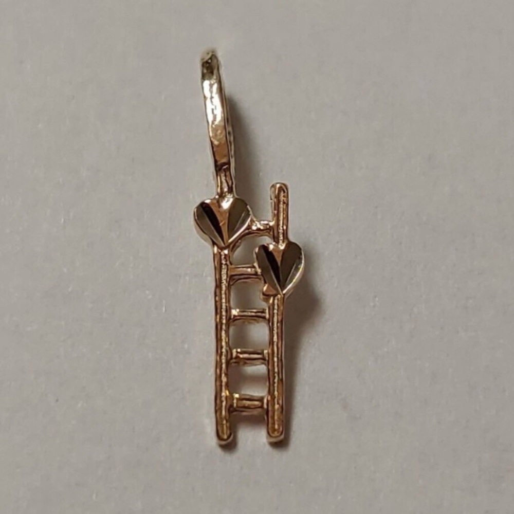 14 kt gold ladder pendant